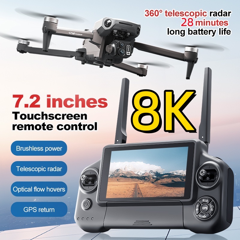 Drone Camera 4K - Drone RC Quadricóptero 8K com Gimbal