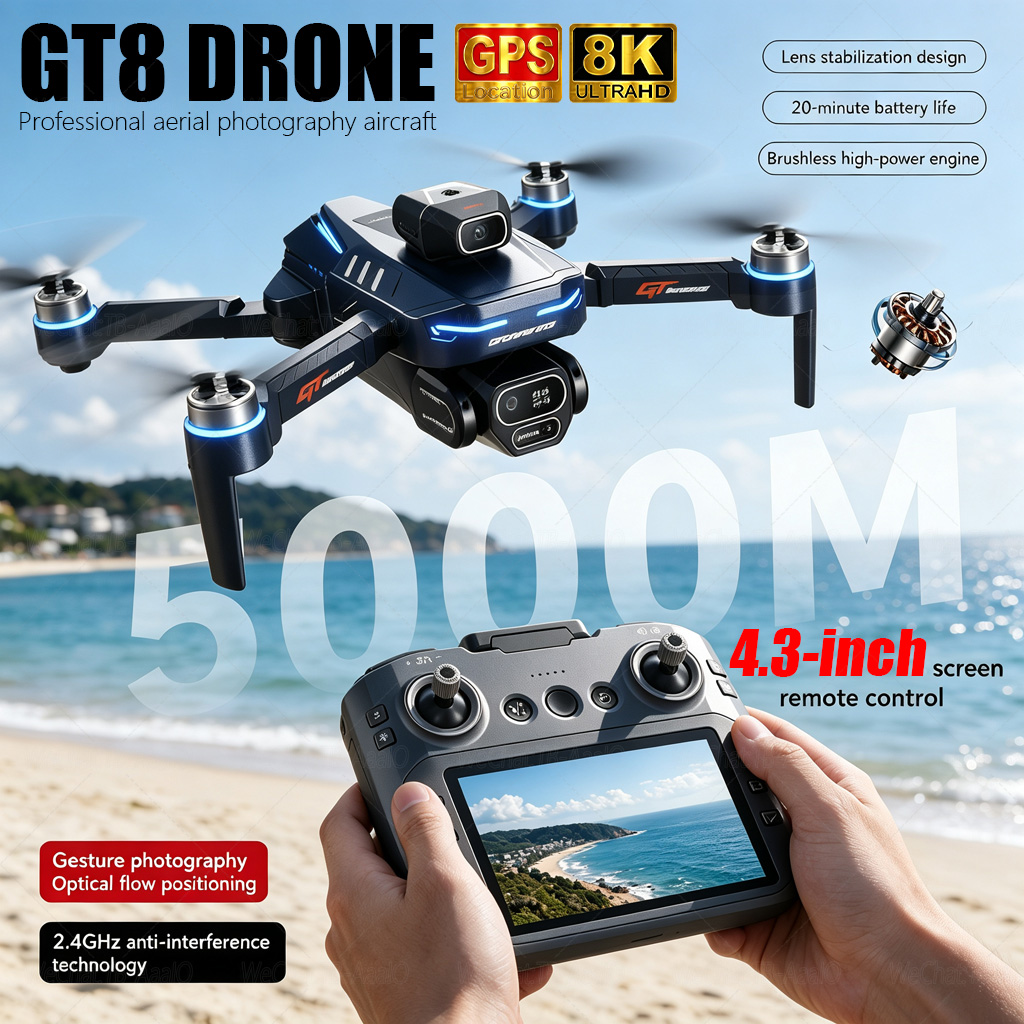 Drone Camera Night Vision - NOVO Drone GT8 HD RC 4K