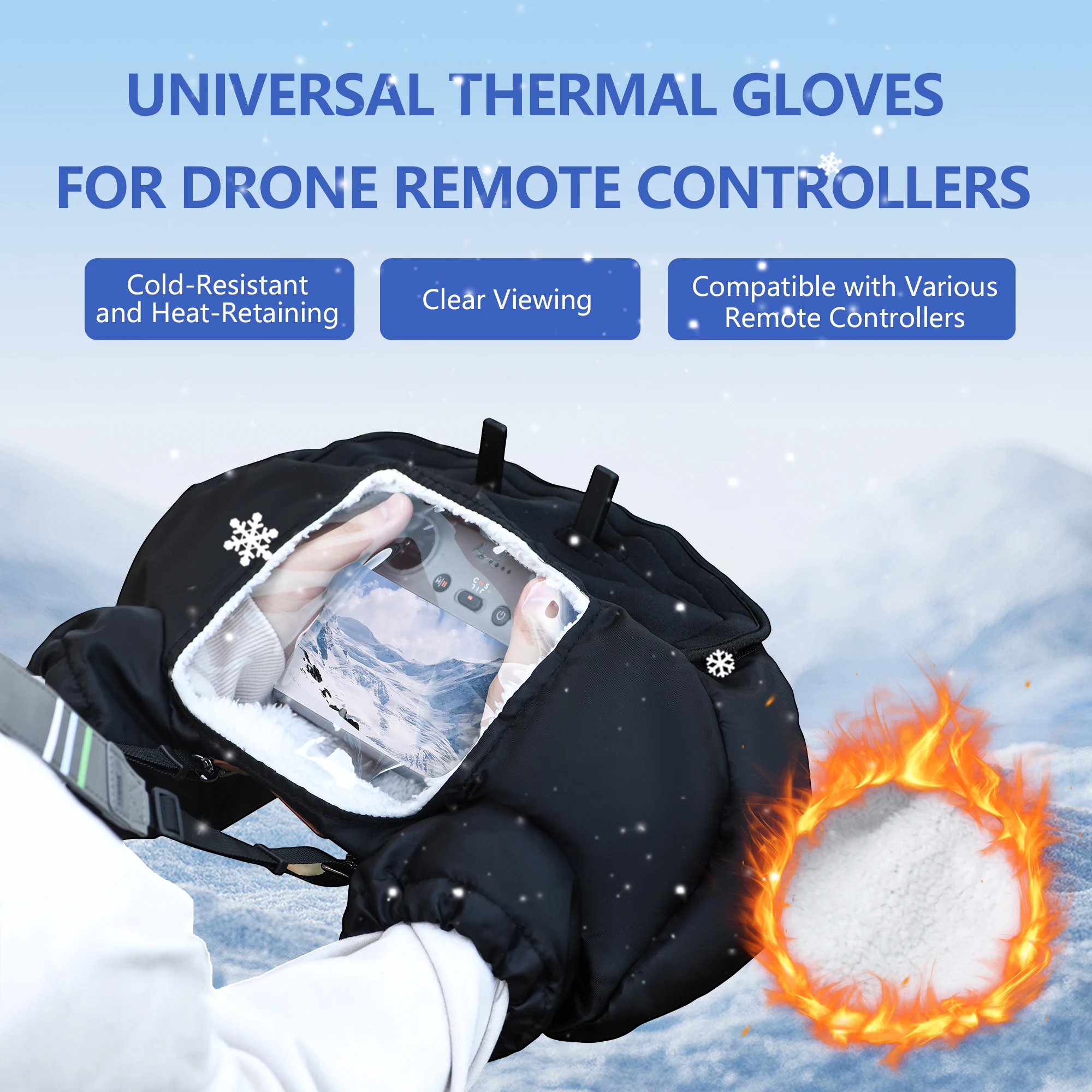 Dji Drone Air 3 - Luvas Quentes de Inverno para Piloto