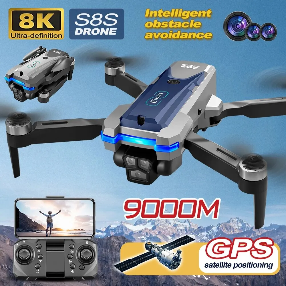 Dobrável RC S8S GPS Drone, 5G  - Drone Camera Hd avaliação e preço